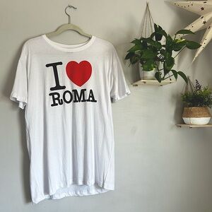 I love ROME tee shirt Italy travel T-Shirt White size XL classic  short sleeve